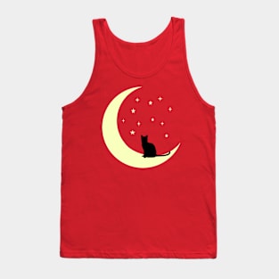 cat in the moonlight gifts Tank Top